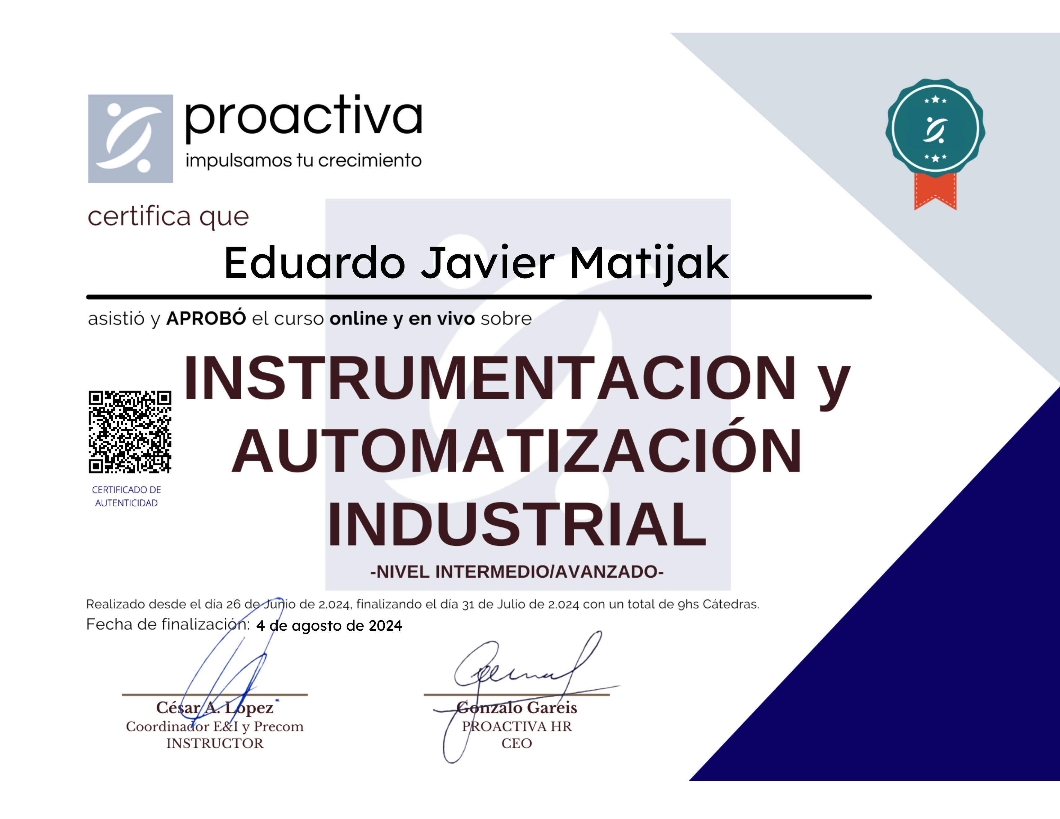 Instrumentación y Automatización Industrial (0624)