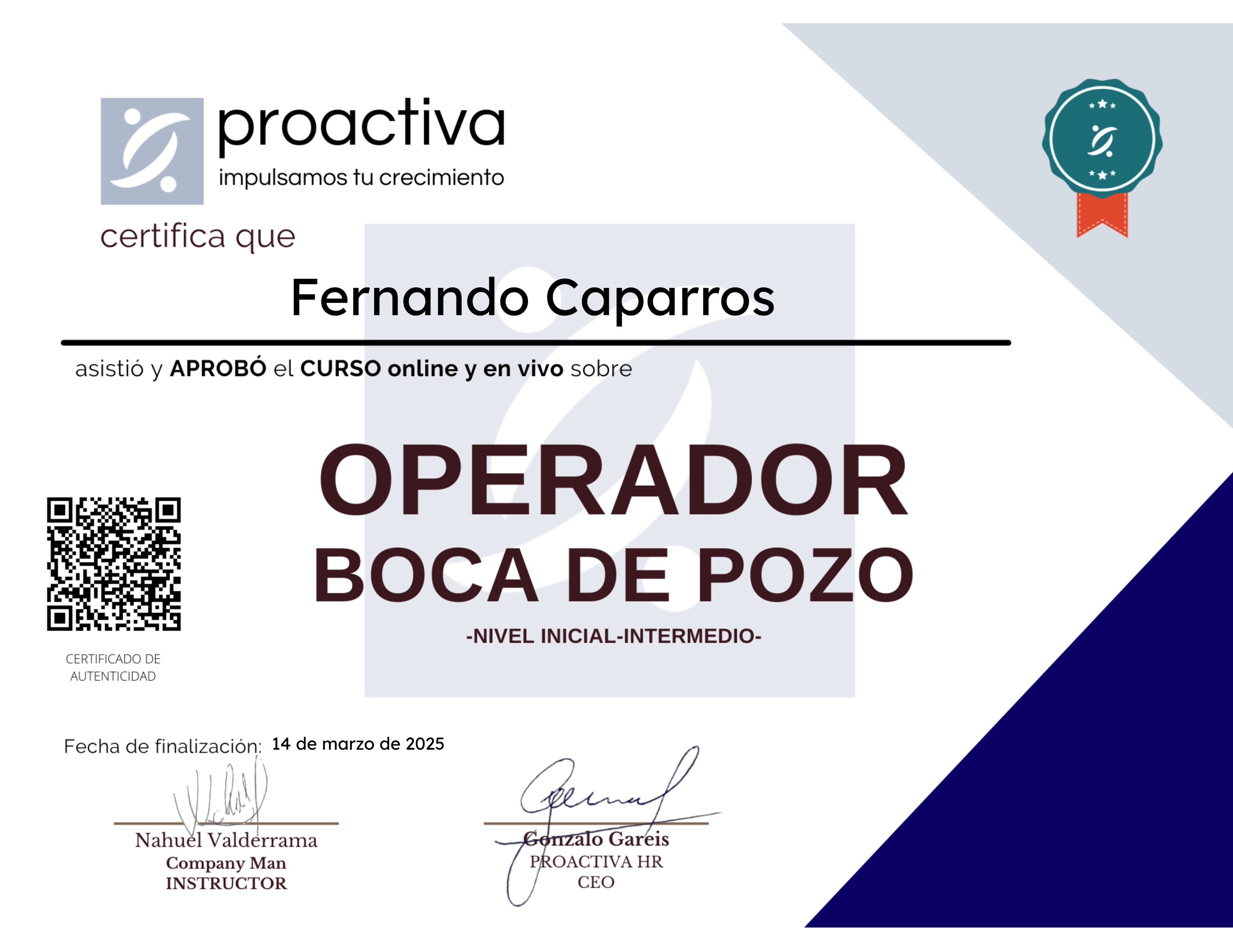 Operador Boca de Pozo (0125)