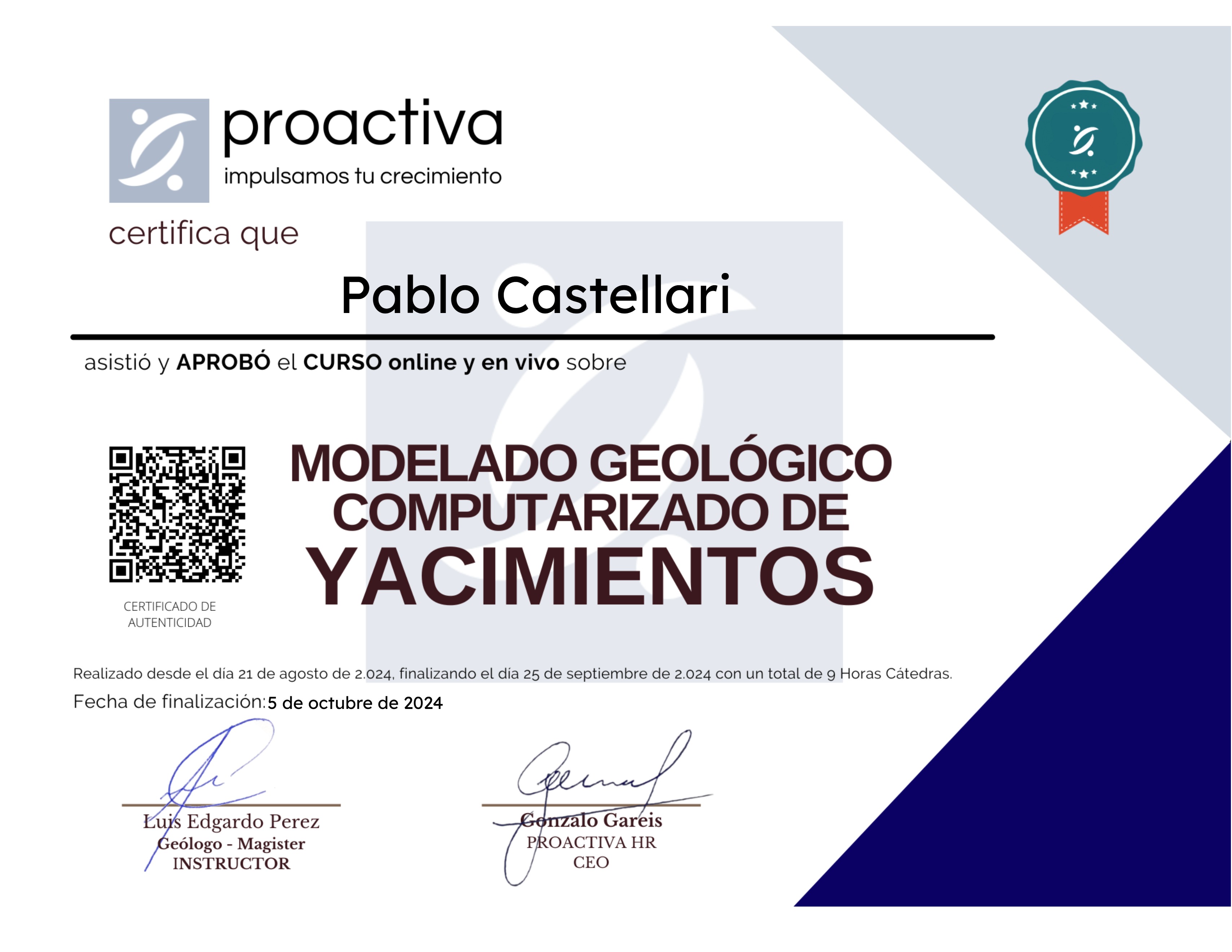 Modelado Geológico Computarizado de Yacimientos (0824)