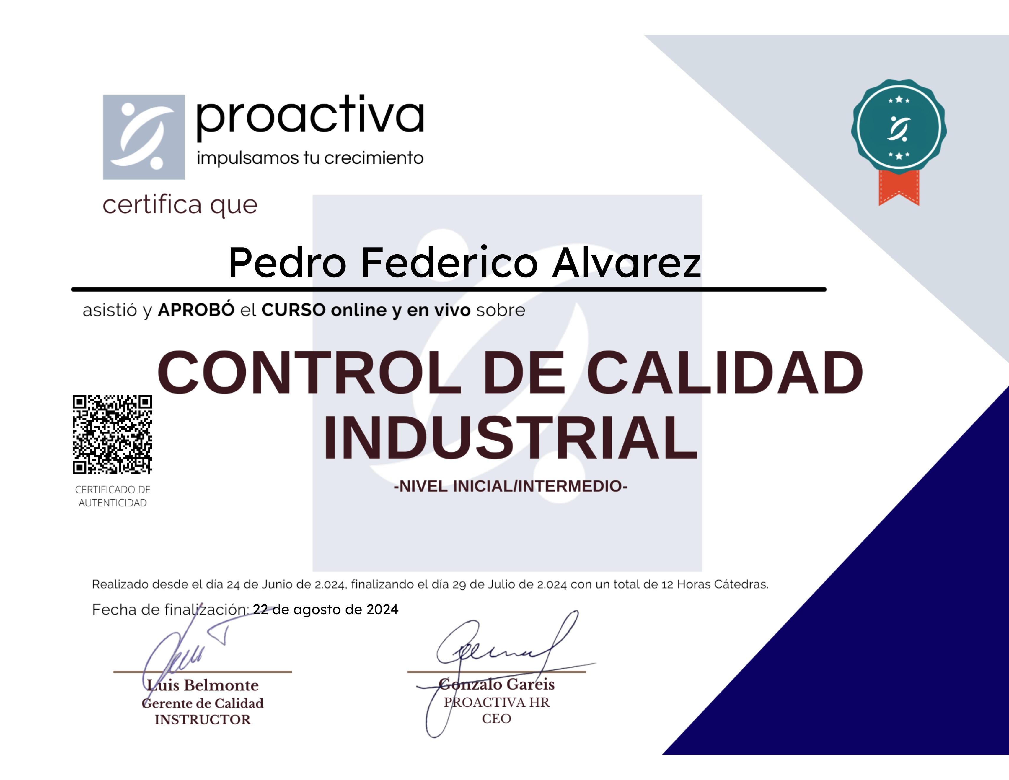 Control de Calidad Industrial (0624)