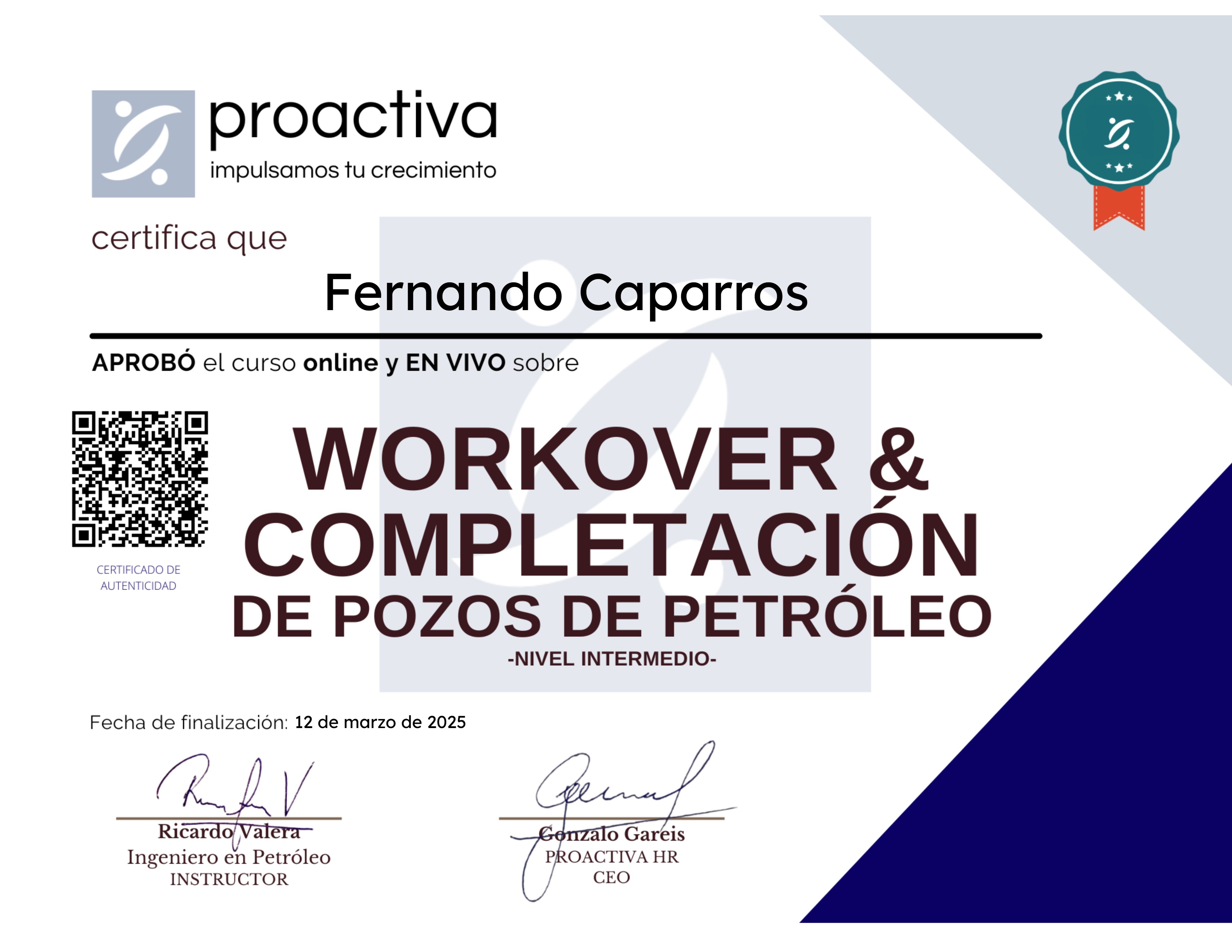 Workover y completación de pozos petroleros (0125)
