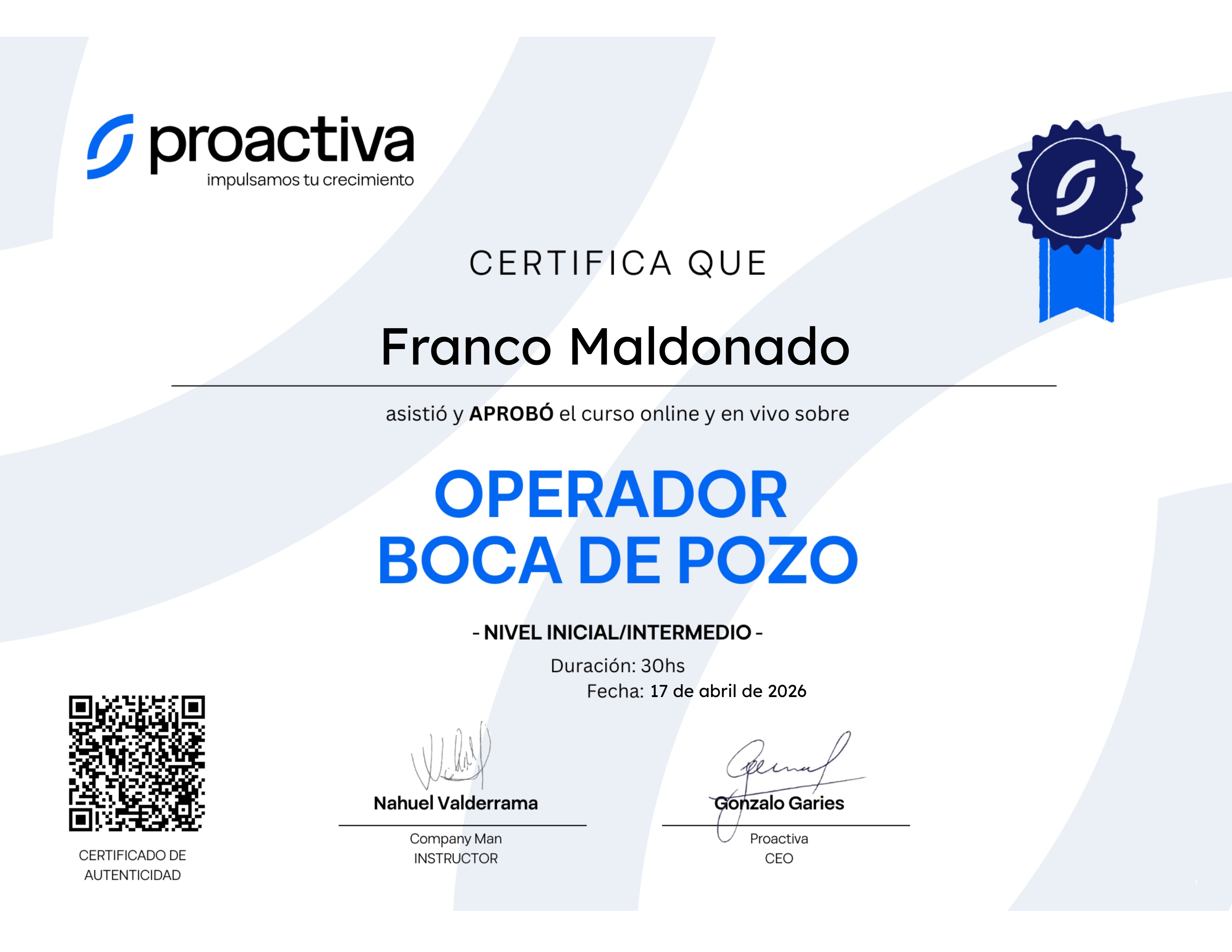 Operador Boca de Pozo (0326)
