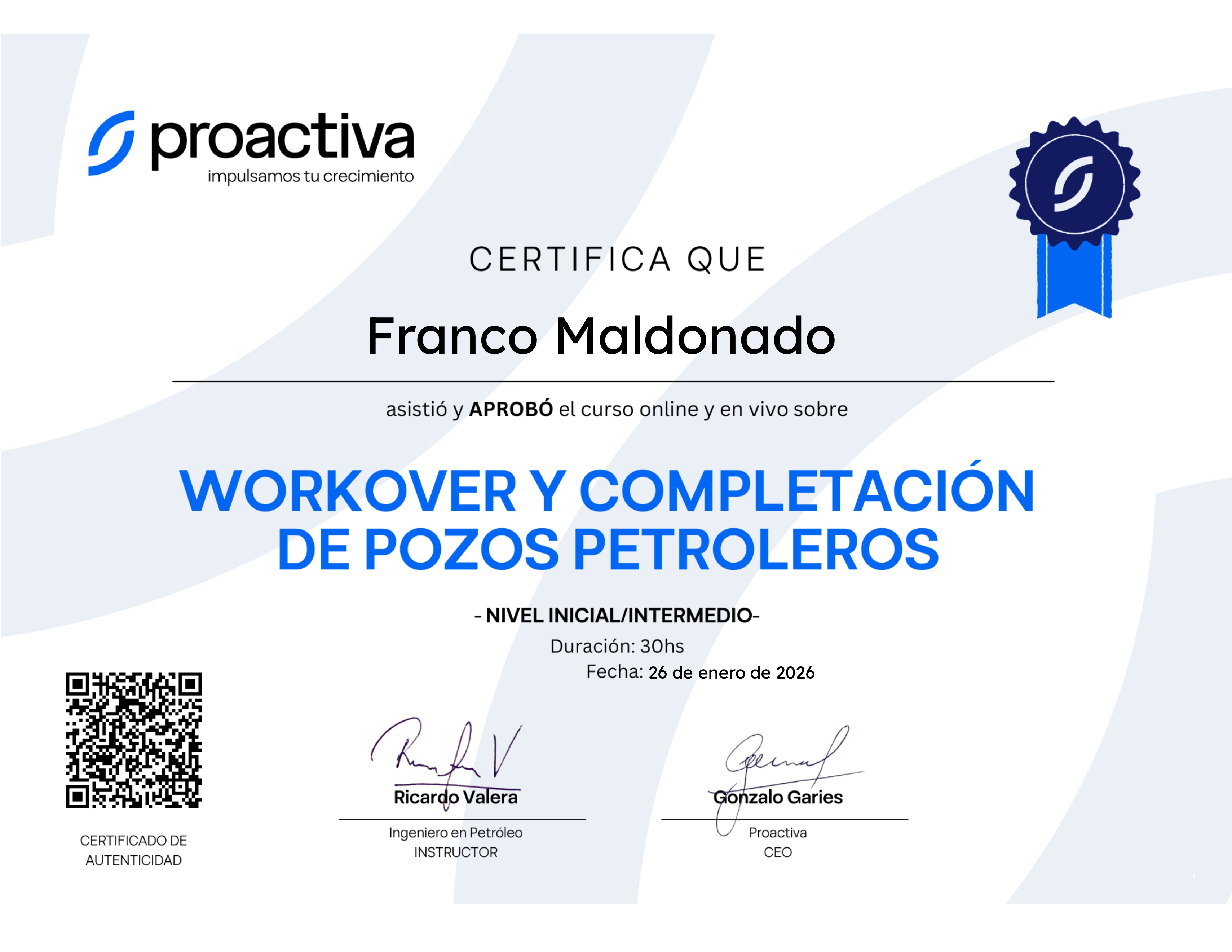 Workover y completación de pozos petroleros (1125)