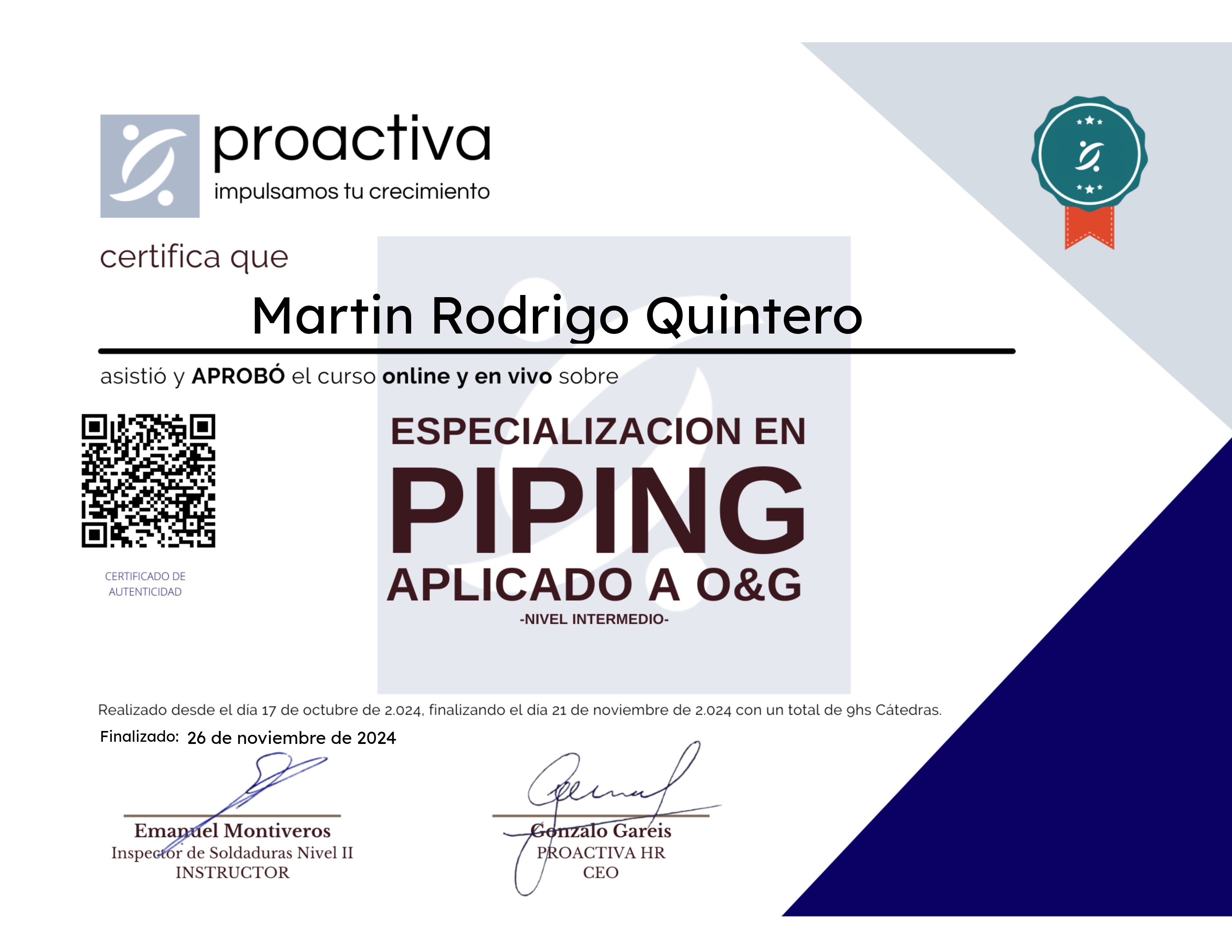 Especialización en PIPING para O&G (1024)