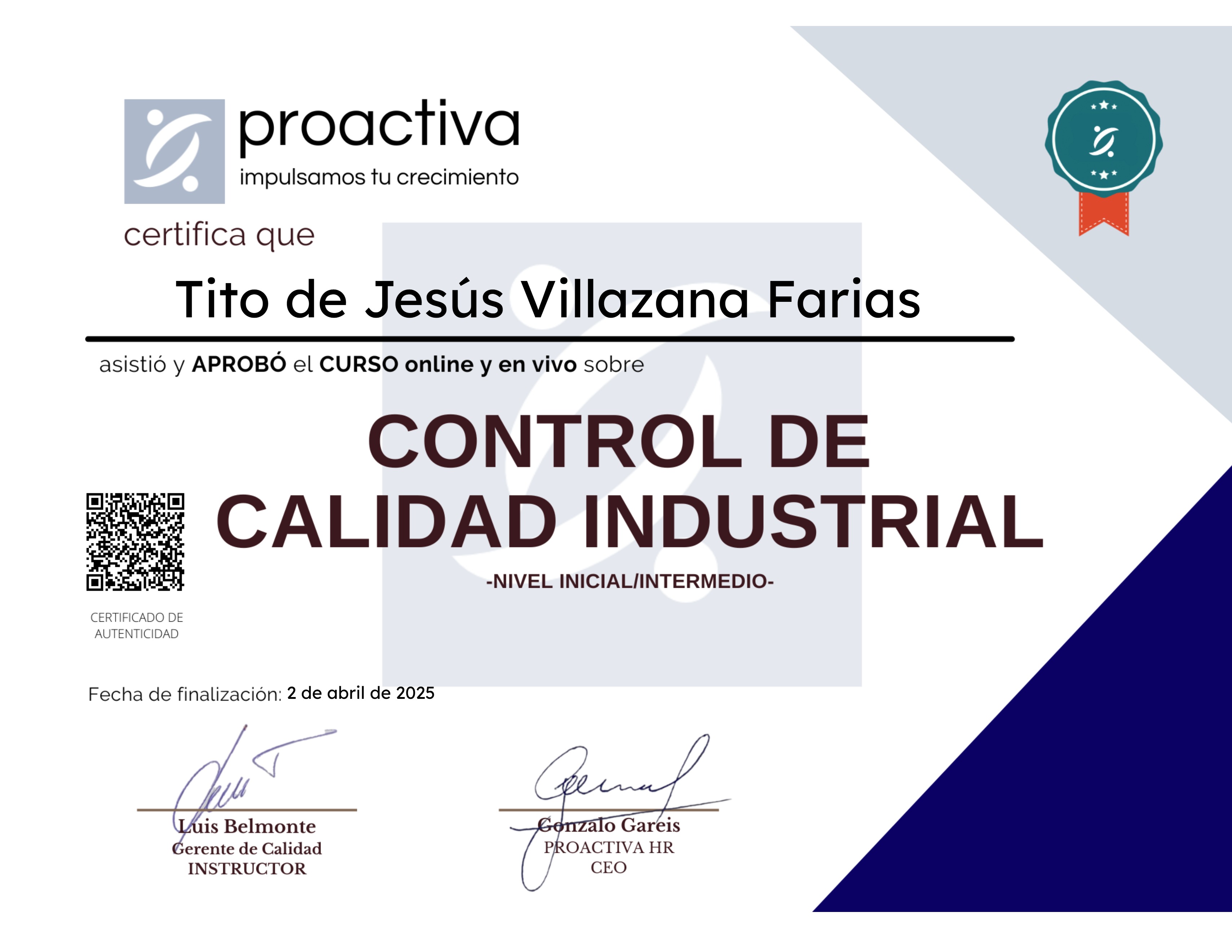 Control de Calidad Industrial (0225)