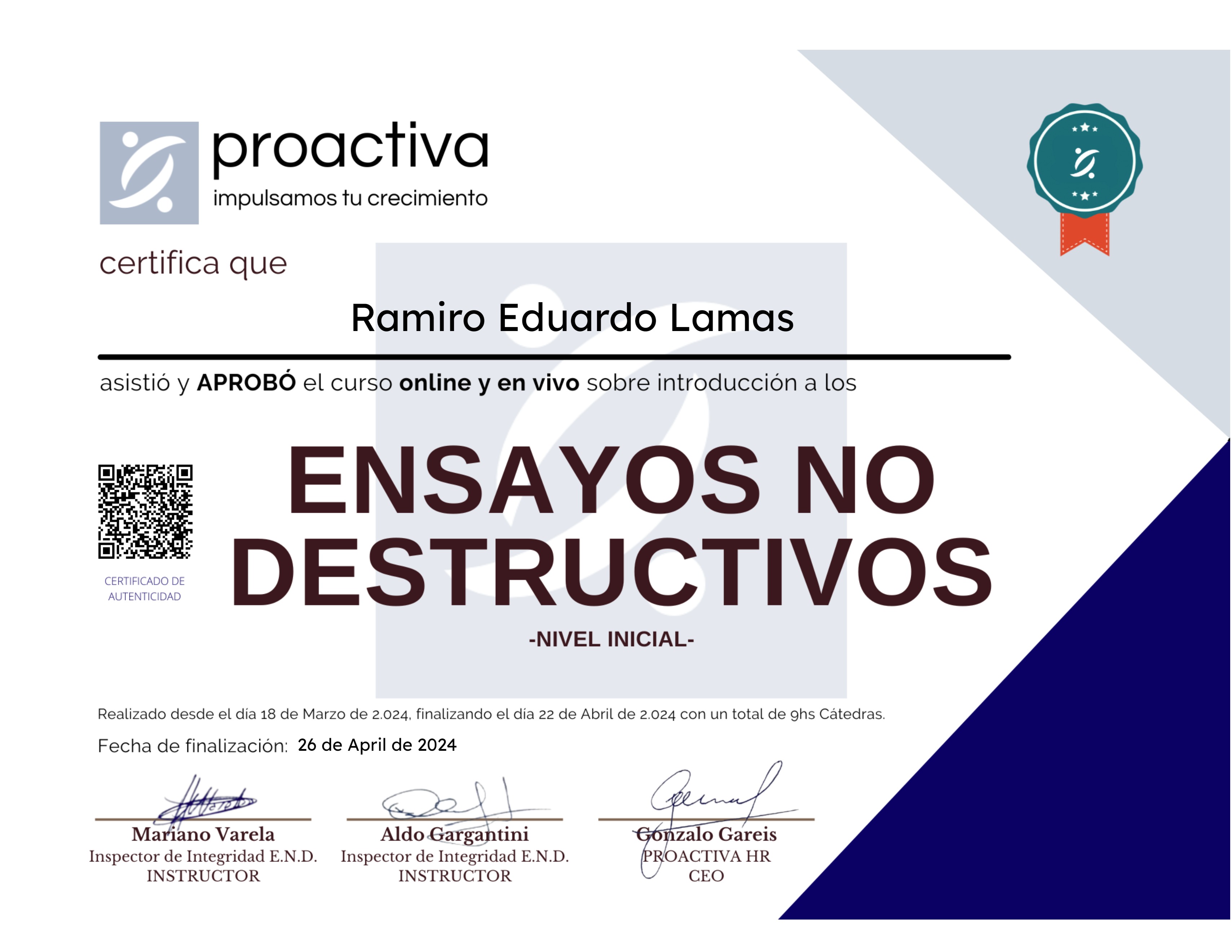Inspección y Ensayos no Destructivos (0324)